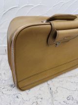 Valise en skaï beige vintage