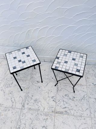 Duo de tables d'appoint en céramique