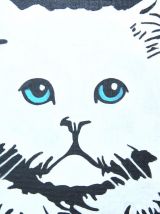 Peinture originale  chat blanc - Pop art, street art