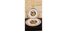 Duo d'assiettes à steack en porcelaine