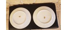 Duo d'assiettes à steack en porcelaine