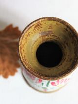 Vase en grès bois Keraluc Quimper. Beau décor fleuri. 