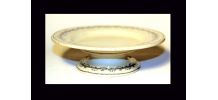 Coupe sur pied faïence ancienne. Porcelaine opaque de Gien