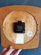 Horloge vintage pendule murale silencieuse fleurs "Bayard"