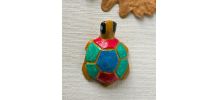 Tortue multicolore fabrication artisanale peinte à la main 