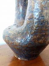 Lampe en céramique brutaliste et abat-jour sur mesure