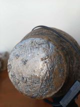 Lampe en céramique brutaliste et abat-jour sur mesure