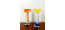 Paire de vases colorés Murano vintage
