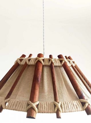 Suspension bois et cordes scandinave 1970