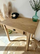Léonie, table d'appoint ou bureau bois brut