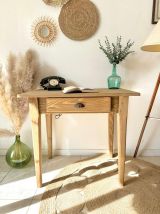Léonie, table d'appoint ou bureau bois brut