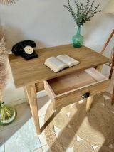 Léonie, table d'appoint ou bureau bois brut