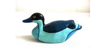 Canard colvert bleu grand modèle - Peint à la main artisanat