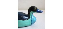 Canard colvert bleu grand modèle - Peint à la main artisanat