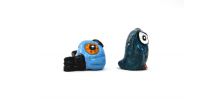 Deux chouettes miniatures bleues - Artisanat fait main
