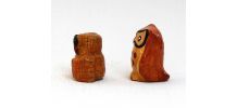 Deux chouettes miniatures artisanat fait main 