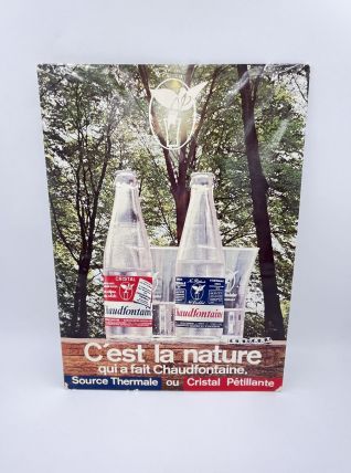 Publicité en carton "Eau Chaudfontaine"