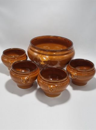 Soupière et 4 bols