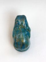 Eléphant bleu et or - Peint à la main artisanat 