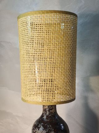  lampe ceramique  vernisé tres belle  50x15  abat jour neuf