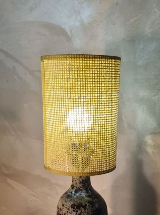  lampe ceramique  vernisé tres belle  50x15  abat jour neuf