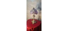 lampe  ancienne art nouveau bronze abat jour verre style tif