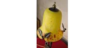 lampe fer forgé style brandt   40x17  tulipe jane pate verre
