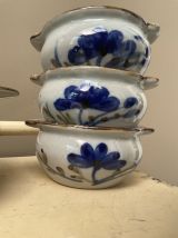 Lot de 3 bols + 1 grand pot vintage en céramique