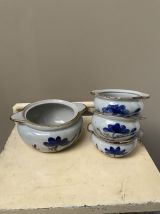 Lot de 3 bols + 1 grand pot vintage en céramique