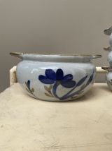 Lot de 3 bols + 1 grand pot vintage en céramique