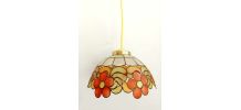 Suspension vintage en nacre aux fleurs 