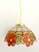 Suspension vintage en nacre aux fleurs 