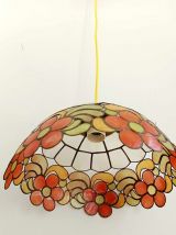 Suspension vintage en nacre aux fleurs 