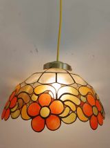 Suspension vintage en nacre aux fleurs 