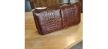 Sac baguette croco couleur rouille 
