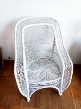 Fauteuil en rotin peacock 1970 