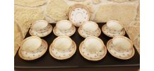 Ensemble 8 tasses et 12 soucoupes en porcelaine de Limoges