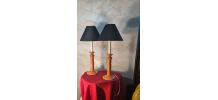 paire de lampe "Albret Rodez" en céramique saumon foncé 53x2