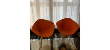 Paire de fauteuils Knoll Bertoia Diamond orange