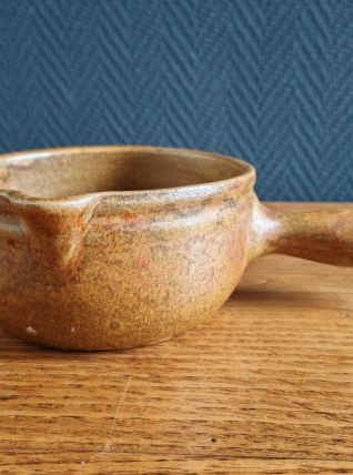 Poêlon / caquelon ancien en terre cuite vernissée Digoin
