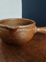 Poêlon / caquelon ancien en terre cuite vernissée Digoin