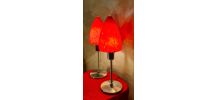 paire de lampe 70s abat jour  pate de verre 51x16 Mid Centur