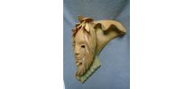 Masque décoratif en terre cuite patinée ,pièce unique