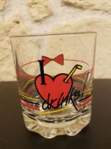 Deux verres à cocktail "I love drinks !"