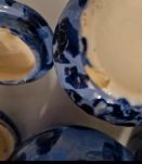 Petits pots en porcelaine bleu de Delft