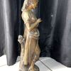 Sculpture Bronze "femme Au Crochet" Eugène Laurent