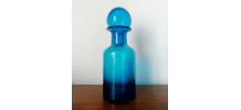 4 flacons d'apothicaire en verre bleu vintage