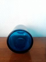 4 flacons d'apothicaire en verre bleu vintage