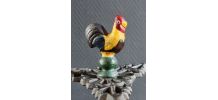 Porte-Tasses Vintage en Fonte avec Coq Décoratif 