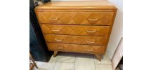commode vintage année 60 bois naturel